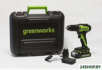 Картинка Дрель-шуруповерт Greenworks GD24DD35K2 3704007UA (с 1-м АКБ, кейс)