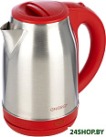 Картинка Электрочайник Energy E-201 (1,8 л, диск) (стальной, красный)