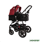 Картинка Детская универсальная коляска Lorelli (Bertoni) Lora 3 в 1 Luxe Red Elephants (10021282187)