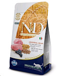 Картинка Сухой корм для кошек Farmina N and D Low Grain Cat Lamb and Blueberry Adult (10 кг)