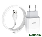 Картинка Зарядное устройство Hoco C72A Glorious 1xUSB (с кабелем) (белый)