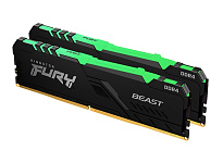 Картинка Оперативная память Kingston FURY Beast RGB 2x16GB DDR4 PC4-24000 KF430C15BB1AK2/32