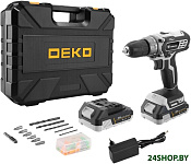Картинка Дрель-шуруповерт Deko DKCD20 Black Edition SET 3 063-4050 (с 2-мя АКБ, кейс)