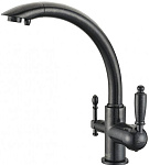 Картинка Смеситель кухонный ZorG CLEAN WATER ZR 314 YF-33 black metall granit