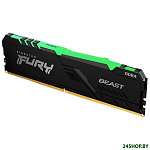 Картинка Оперативная память Kingston FURY Beast RGB 16GB DDR4 PC4-28800 KF436C18BBA/16