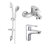 Картинка Комплект смесителей Rubineta Static 10 + Static 18 + Accord Aqua Superflex WT 625003