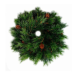 Картинка Рождественский венок GreenDeco 4630079858279 (с шишками)