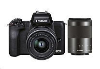 Картинка Беззеркальный фотоаппарат Canon EOS M50 Mark II EF-M 15-45mm, 55-200mm kit 4728C015 (черный