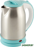 Картинка Электрочайник Energy E-202 (нержавейка/бело-голубой)