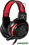 Картинка Наушники с микрофоном Oklick HS-G300 Черный, красный 2.5м мониторы оголовье (AH-V1)