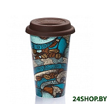 Картинка Термокружка DeLonghi DLSC055 0.3л (бирюзовый/коричневый)