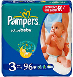 Картинка Подгузники Pampers Active Baby 3 Midi Jumbo Pack (82 шт)