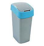 Картинка Мусорное ведро Curver Flip Bin 10 л (серебристый/синий) (02170-734-00/217816)