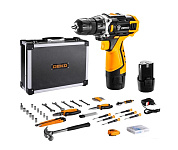 Картинка Дрель-шуруповерт Deko DKCD12FU-Li Premium SET131 063-4136 (с 2-мя АКБ, кейс, оснастка)