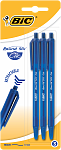 BIC Раунд Стик Клик Ручка шариковая синяя, 3 шт