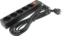Картинка Сетевой фильтр SVEN Optima Base 5 розеток (5 м) (черный)