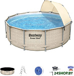 Картинка Каркасный бассейн Bestway Steel Pro Max 5614V (396x107, с фильтр-насосом, лестницей и навес