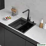Eco AR мойка 450*500, коландер G, дозатор Black Decor Millet