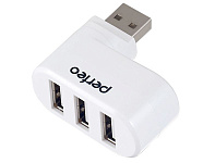 Картинка USB-хаб Perfeo USB-HUB PF-VI-H024 3 PORT поворотный белый