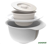 Картинка Набор мисок Rotho Fresh Baking bowl 1043302590 (белый/серый)