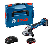 Картинка Угловая шлифмашина Bosch GWS 18V-10 Professional 06019J4004 (с 2-мя АКБ, кейс)