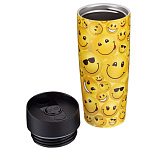Картинка Термокружка Agness 709-068 380мл (желтый/цветной принт)
