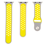 Картинка Ремешок Evolution AW40-SP01 для Apple Watch 38/40 мм (cold silver/fluo yellow)