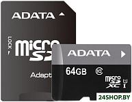 Карта памяти A-Data Premier microSDXC UHS-I U1 Class 10 64GB (AUSDX64GUICL10-RA1) 97 467