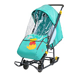 Картинка Санки-коляска Nika Baby 1 DB1/2 Disney (Винни, изумрудный)