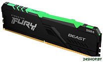 Картинка Оперативная память Kingston FURY Beast RGB 16GB DDR4 PC4-25600 KF432C16BB1A/16