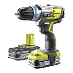 Картинка Дрель-шуруповерт Ryobi R18PDBL-225S 5133003613 (с 2-мя АКБ)