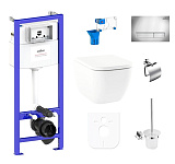 Картинка Унитаз Lavinia Boho Relfix One Rimless 9 в 1 97010038 (хром пластик)