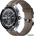 Watch 2 Pro (серебристый, с коричневым кожаным ремешком, международная версия)