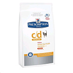 Картинка Сухой корм для кошек Hill's Prescription Diet Feline c/d Multicare Курица (5 кг)