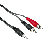 Картинка Кабель Hama H-48913 2хRCA/Jack 3.5 (2 м) (черный) (00048913)