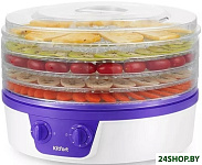Картинка Сушилка для овощей и фруктов Kitfort KT-1935-1 (белый/фиолетовый)