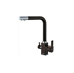 Картинка Смеситель для кухни ZorG Steel Hammer SH 805 черный + хром SH 805 BL + CR