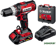 Картинка Дрель-шуруповерт ЗУБР ДШЛ-145-21 (с 1-м АКБ, кейс)