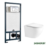 Картинка Унитаз WeltWasser Merzbach 004 GL-WT + Marberg 507 SE (белый глянец/хром)