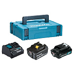 Картинка Аккумулятор с зарядным устройством Makita BL1021B + BL1850B + DC10SB (12В/2 Ah + 18В/5 Ah +