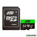 Картинка Карта памяти AGI TF138 microSDXC AGI064GU1TF138 64GB (с адаптером)