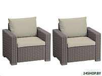 Картинка Комплект садовой мебели Keter California 2 Chairs 231560 (капучино)