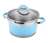Картинка Кастрюля LARA SKY BLUE LR02-442 (нержавеющая сталь)