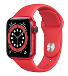 Картинка Умные часы Apple Watch Series 6 44 мм (алюминий красный/красный спортивный)
