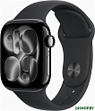 Умные часы Apple Watch Series 11 42 мм (алюминиевый корпус, черный/черный, спортивный силиконовый ре