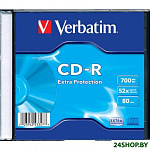 Картинка Диск CD-R Verbatim 700Mb 52x Slim case (200шт) (43347)