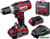 Картинка Дрель-шуруповерт ЗУБР ДШЛ-145-22 (2 АКБ, кейс)