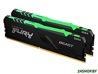 Картинка Оперативная память Kingston FURY Beast RGB 2x8GB DDR4 PC4-21300 KF426C16BBAK2/16