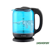Картинка Чайник электрический Hyundai HYK-G2806 ( голубой/черный)