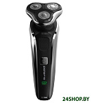 Картинка Электрическая бритва Polaris PMR 0307RС wet&dry PRO 5 BLADES+ (чёрный, хром)